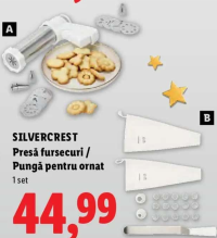 SILVERCREST Presă fursecuri / Pungă pentru ornat 1 set