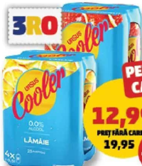 Ursus Cooler 0% alcool lămâie / grapefruit 4 x 500 ml
