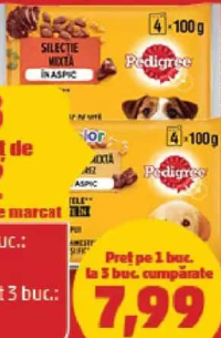 Pedigree Hrană umedă pentru câini diverse sortimente 4 x 100 g