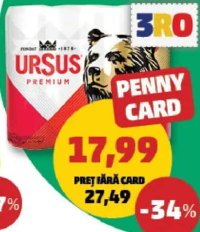 Ursus Bere Blondă 5% alcool 6x500 ml