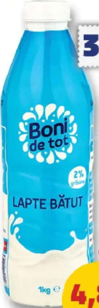 Boni de tot Lapte bătut 2% grăsime 1 kg