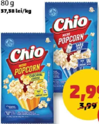 Chio Popcorn pentru microunde cașcaval / sare 80 g