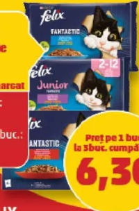 Felix Fantastic Hrană Umedă pentru Pisici diverse sortimente 4x85 g