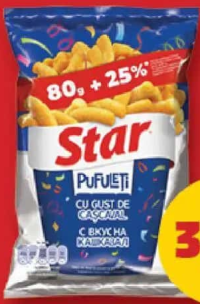 Star Snack Pufuleți cașcaval 100 g