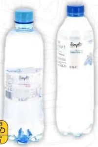 Apă de izvor SIMPL 0.5 L, plată/ carbogazificată