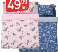 Lenjerie de pat king size din microfibră, diverse modele, 2 fețe de pernă 50x70 cm, un cearceaf de p