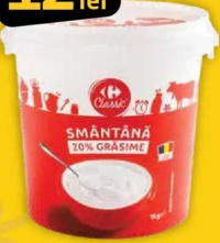 Carrefour Classic Smântână 1 kg, 20% grăsime