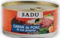 SADU Carne de porc în suc propriu 300 g