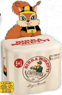 Birra Moretti Bere blondă (5+1) x 0.5 L