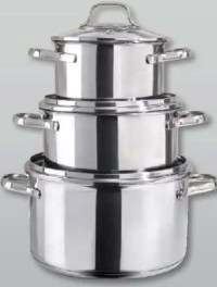 SILVERCREST Oale din inox cu capac 1 set / 3 buc.