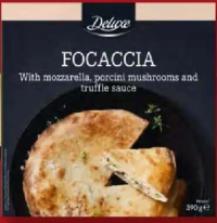 DELUXE Focaccia cu mozzarella, ciuperci și sos de trufe 390 g
