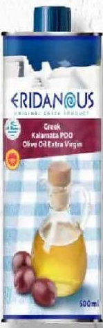 ERIDANOUS Ulei de măsline extravirgin D.O.P. origine: Kalamata 500 ml