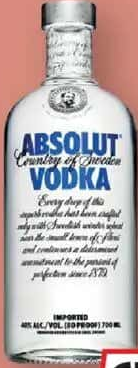 Absolut Blue Vodka 40% Alcool 0.7L