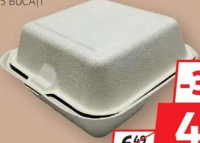 Set Caserole De Unică Folosință, Pentru Hamburger Trestie De Zahăr 15 X 15 CM, 5 Bucăți
