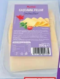 Auchan Cașcaval Fără Lactoză 250g