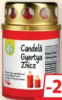 Candelă plastic cu capac 15h