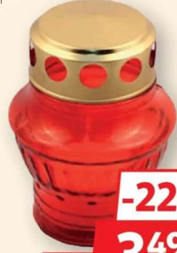 Candelă sticlă, cu capac 14h