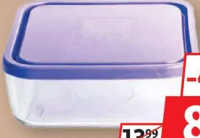 ABAN Caserolă Din Sticlă Cu Capac, Pătrată 1050ML