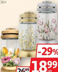 Bolsius Candelă sticlă, cu capac diverse modele 36h