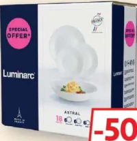Luminarc Set veselă 18 piese din opal alb Astral