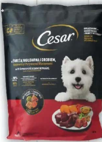 Cesar Hrană uscată pentru câini, vită și pasăre/pui și somon, 800g