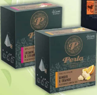 Perla Ceai verde cu căpșuni și iasomie/aromatizat cu ghimbir și coajă de portocală/cu aromă de meriș