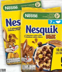 Nesquik Cereale cu cacao, 250g/cu ciocolată și vanilie, 225g