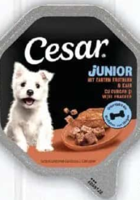 Cesar Junior Hrană pentru câini, curcan și vițel, 150g