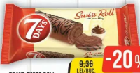 7Days Swiss Roll Ruladă cu cremă cacao, 200g