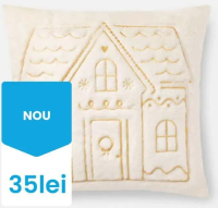 Pernă decorativă cu căsuță de Crăciun 40 x 40 cm