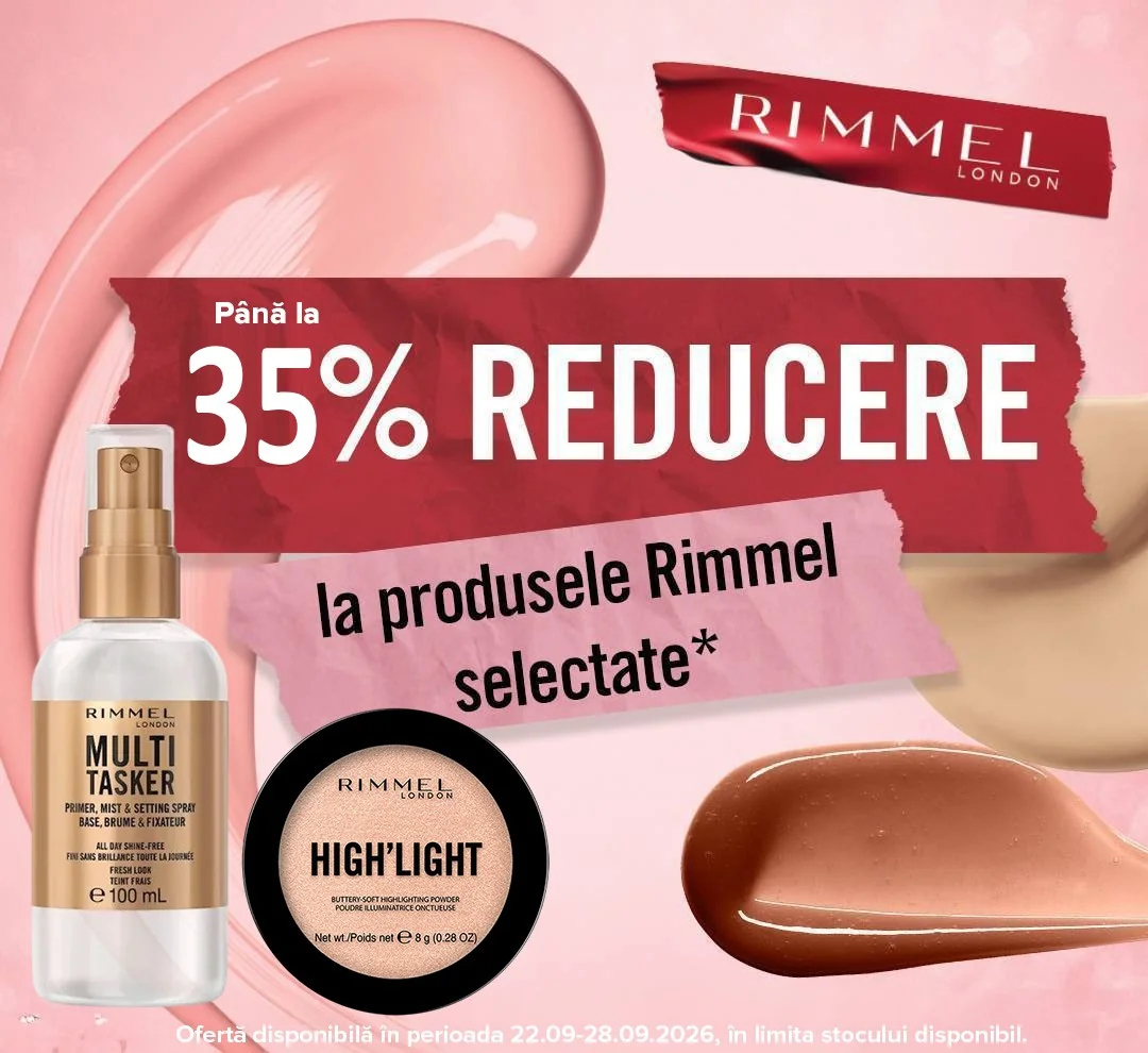 Dr. Max: Până la 35% reducere la produsele Rimmel selectate
