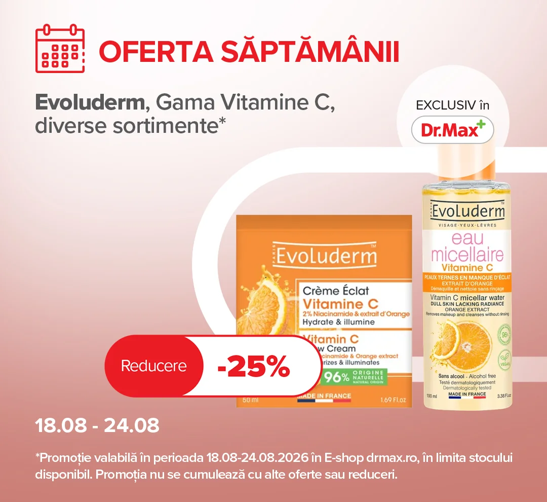 Dr. Max: Evoluderm – gama Vitamine C, diverse sortimente