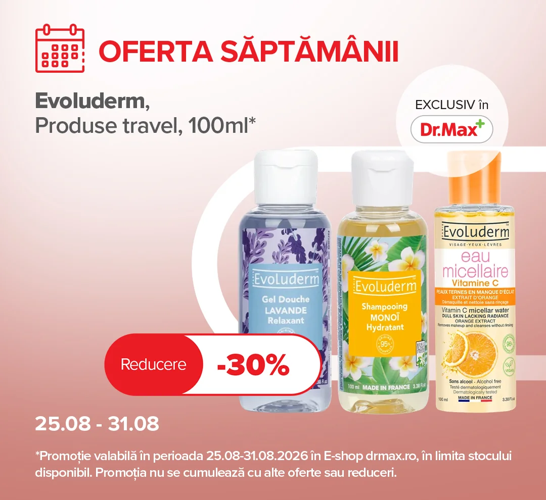 Dr. Max: Evoluderm produse travel 100 ml, reducere 30%