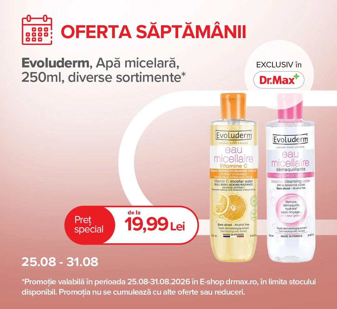 Dr. Max: Apă micelară Evoluderm 250 ml la preț special