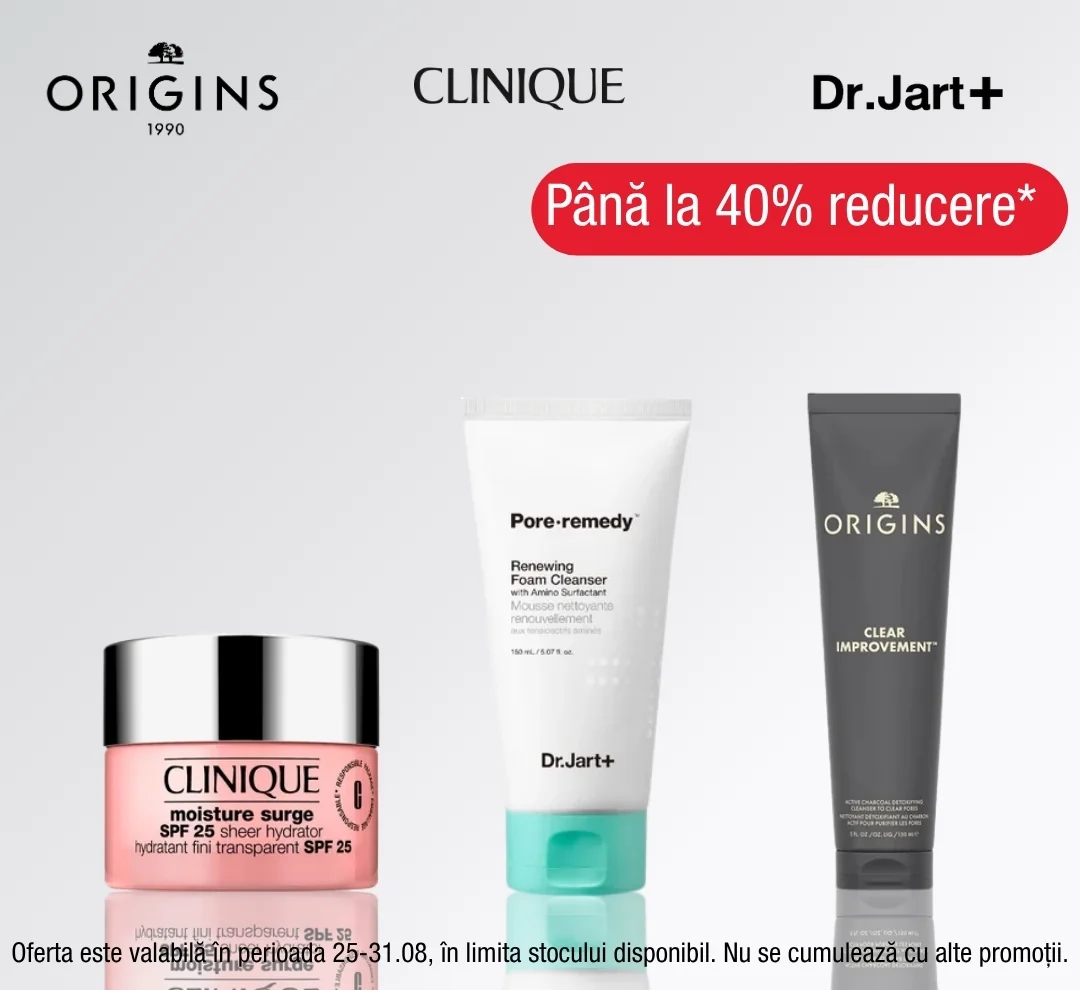 Dr. Max: Până la 40% reducere la produsele Origins, Clinique și Dr.Jart+